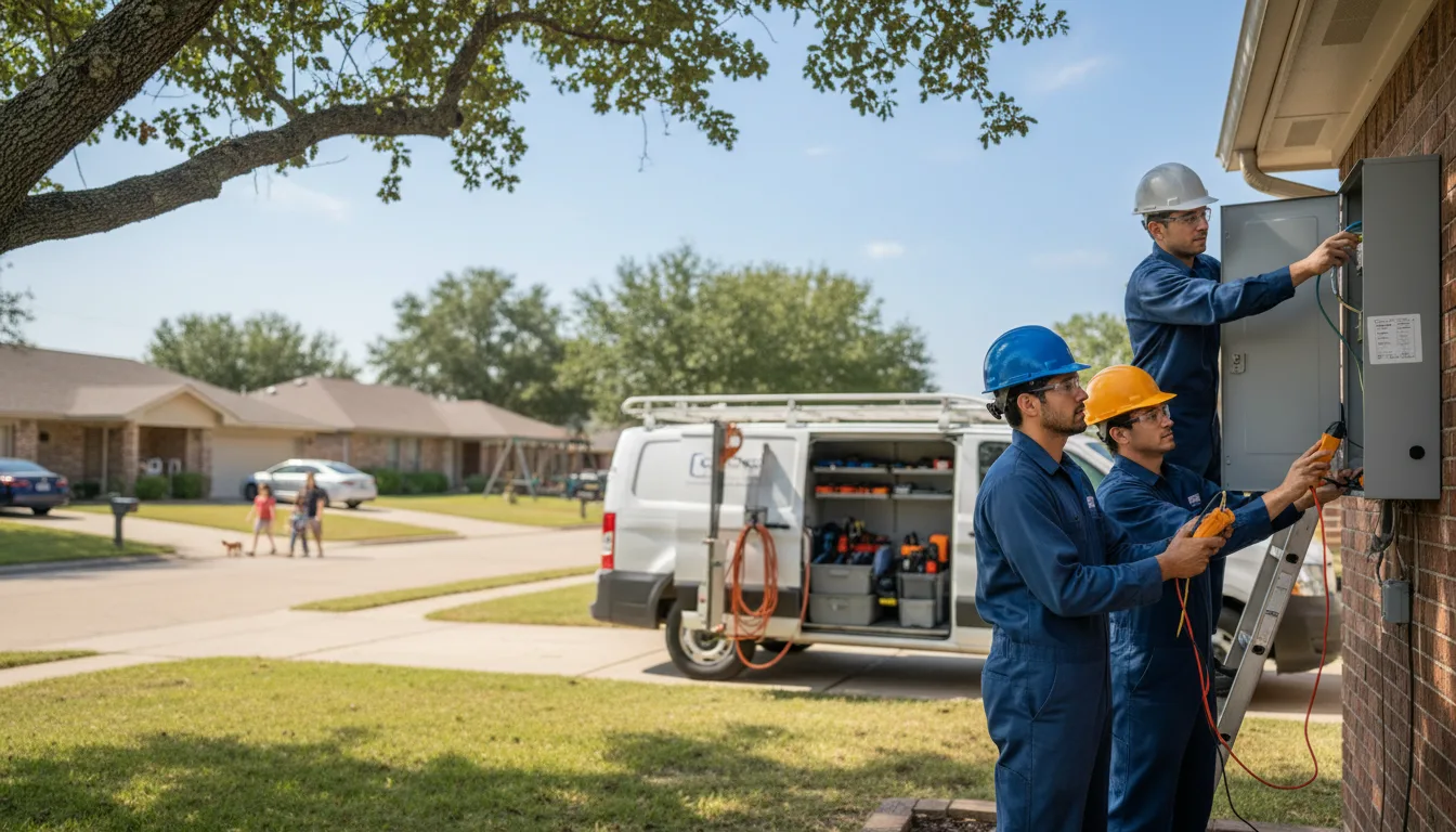 Certified electrician providing emergency electrical services in Poynor, TX